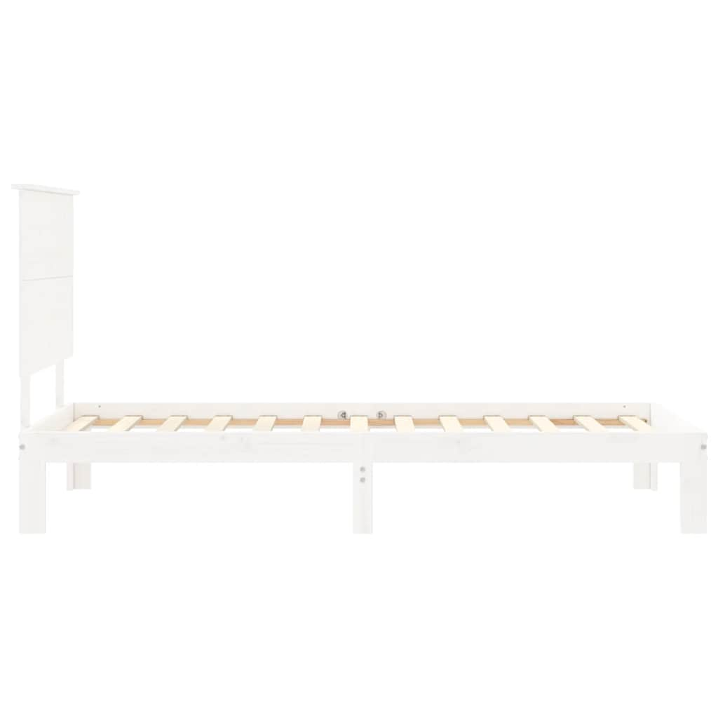 Cadre de lit sans matelas blanc bois de pin massif