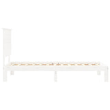 Cadre de lit sans matelas blanc bois de pin massif