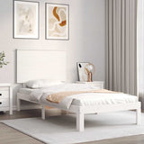 Cadre de lit sans matelas blanc bois de pin massif