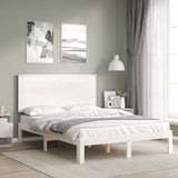 Cadre de lit sans matelas blanc bois de pin massif