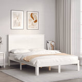 Cadre de lit sans matelas blanc bois de pin massif