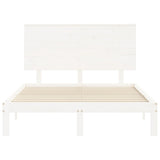 Cadre de lit sans matelas blanc 140x190 cm bois de pin massif