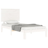 Cadre de lit sans matelas blanc 90x200 cm bois de pin massif