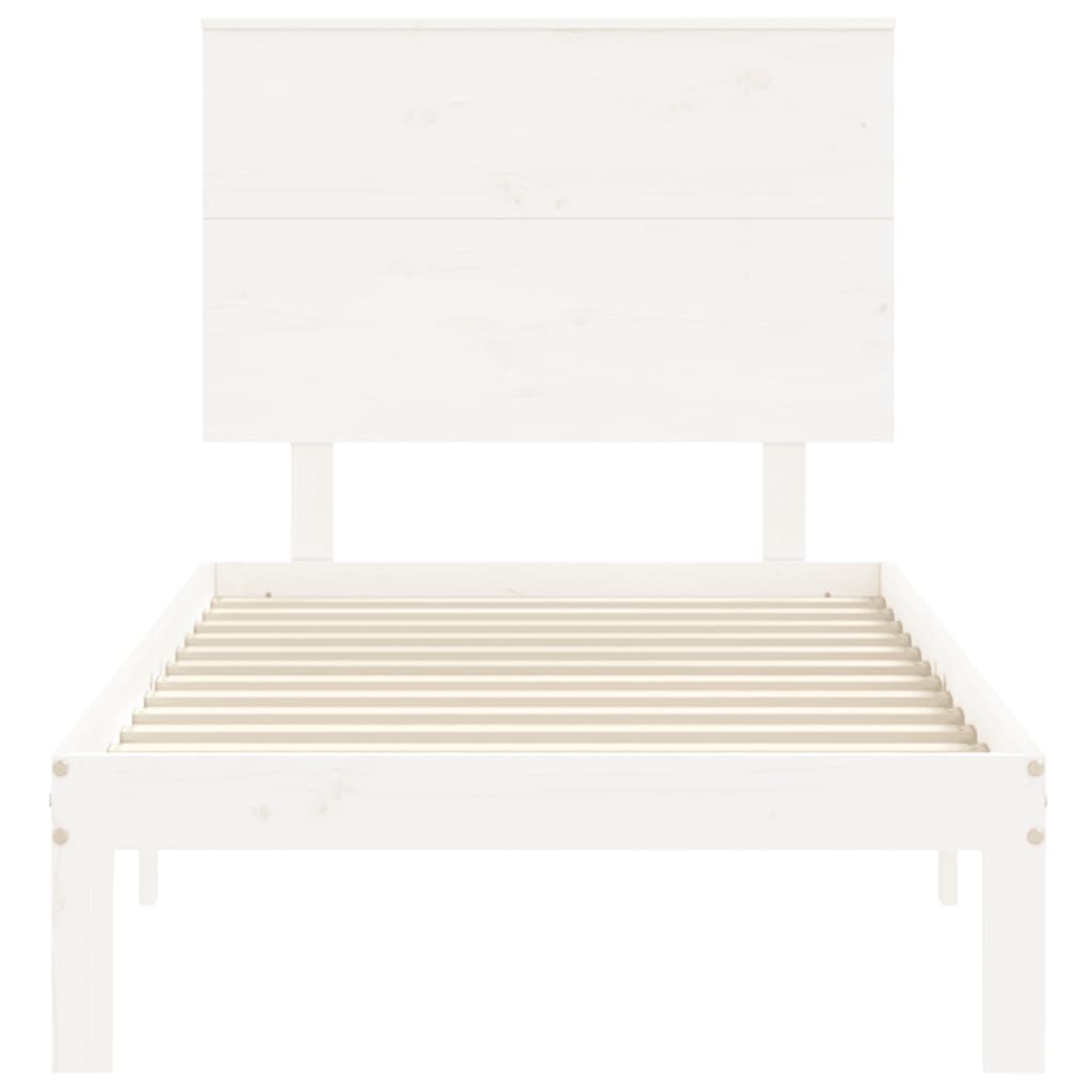 Cadre de lit sans matelas blanc 90x200 cm bois de pin massif