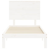 Cadre de lit sans matelas blanc 90x200 cm bois de pin massif