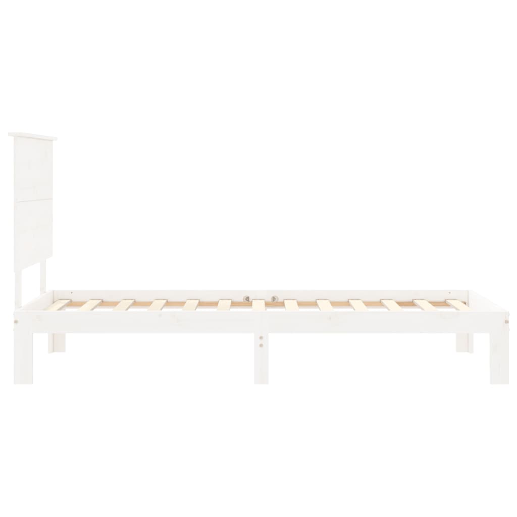 Cadre de lit sans matelas blanc 90x200 cm bois de pin massif