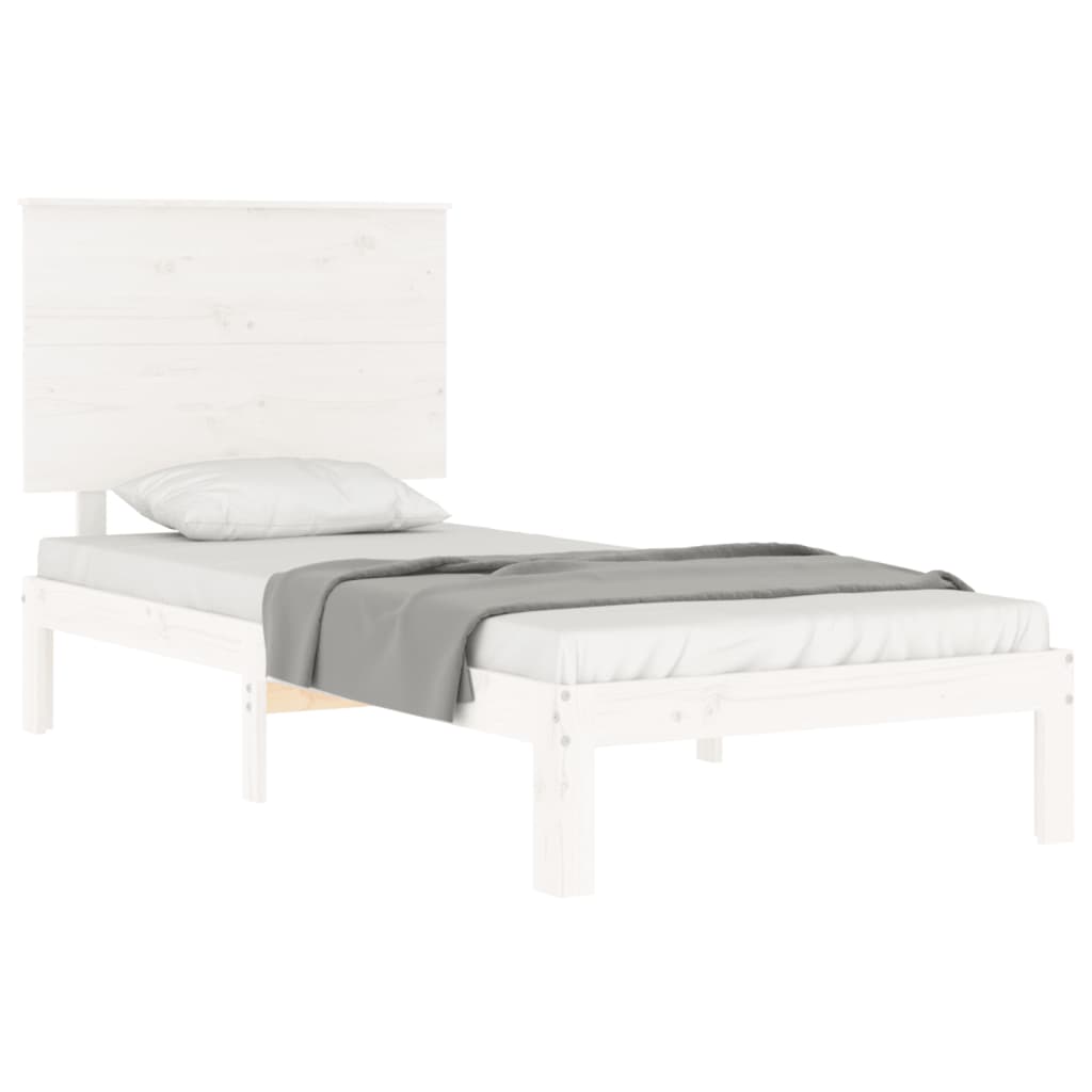 Cadre de lit sans matelas blanc 100x200 cm bois de pin massif