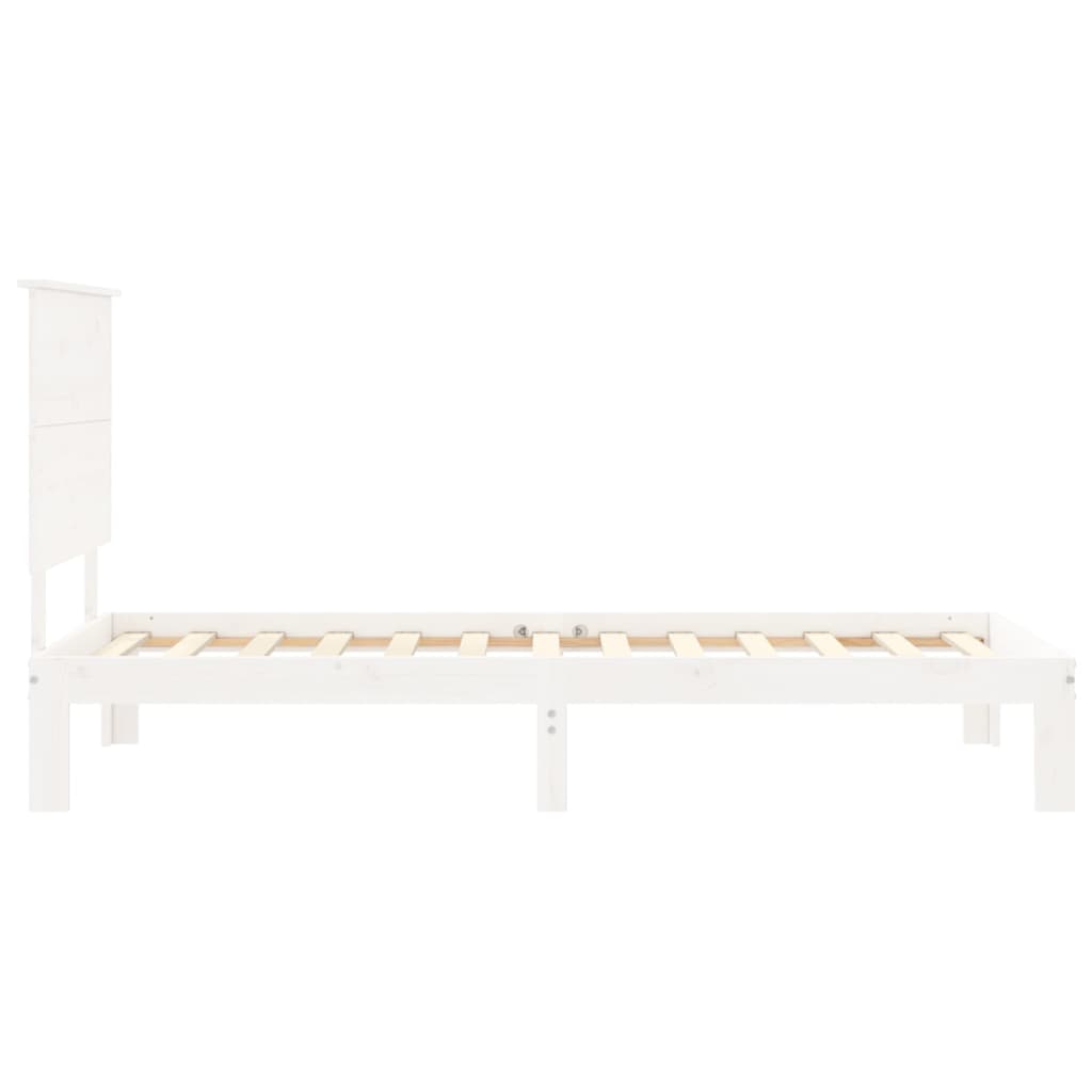 Cadre de lit sans matelas blanc 100x200 cm bois de pin massif