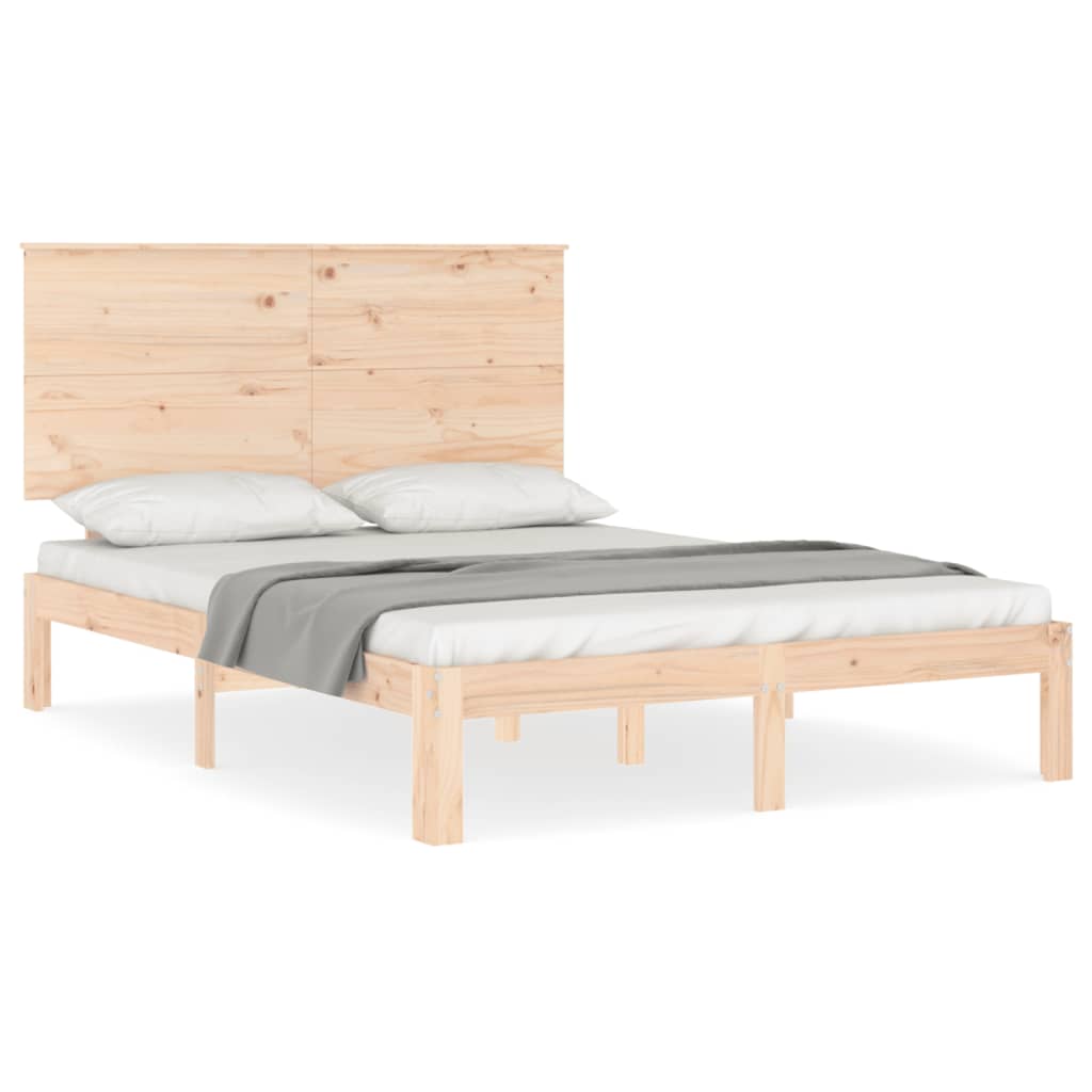 Bed frame without mattress 120x200 cm solid pine wood