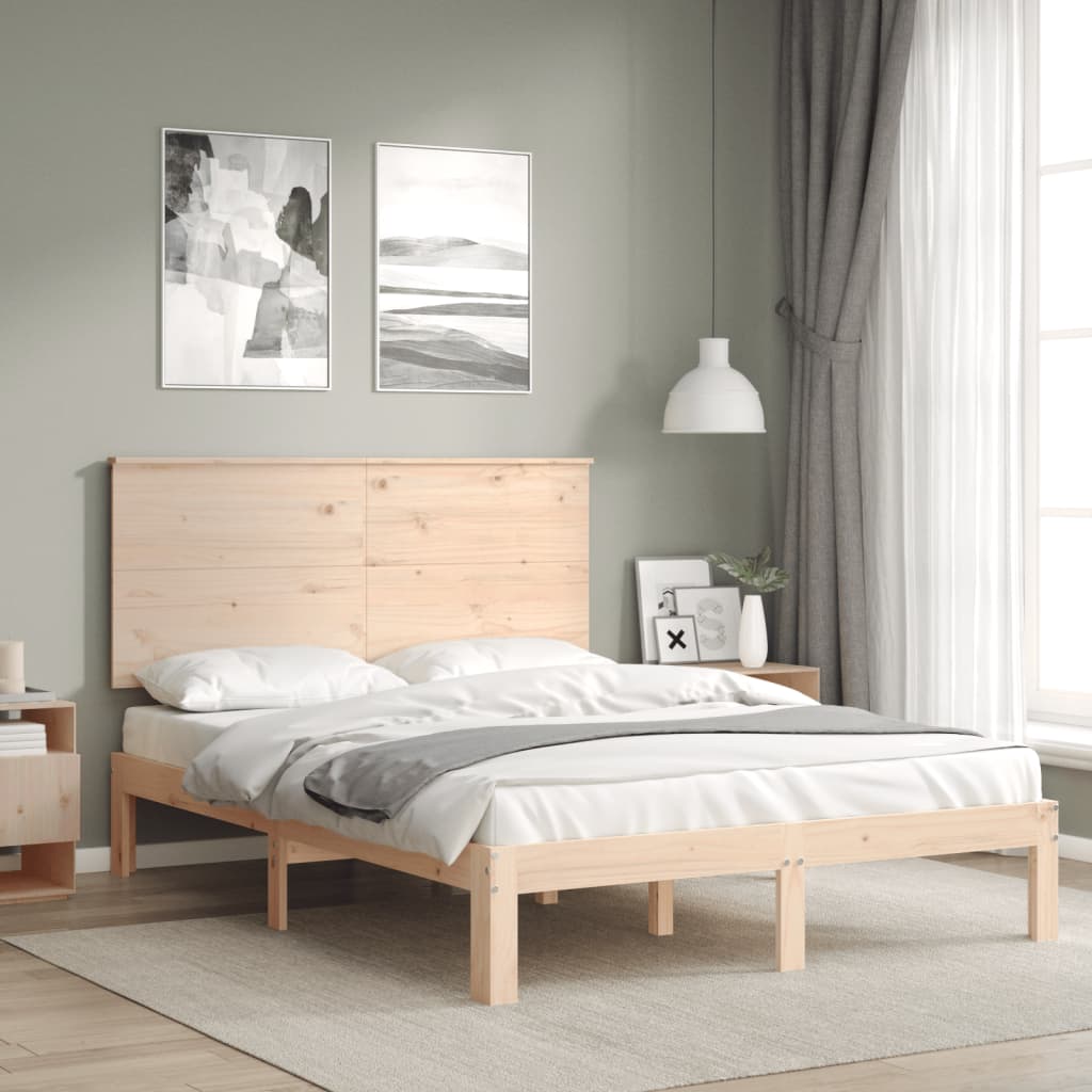 Bed frame without mattress 120x200 cm solid pine wood