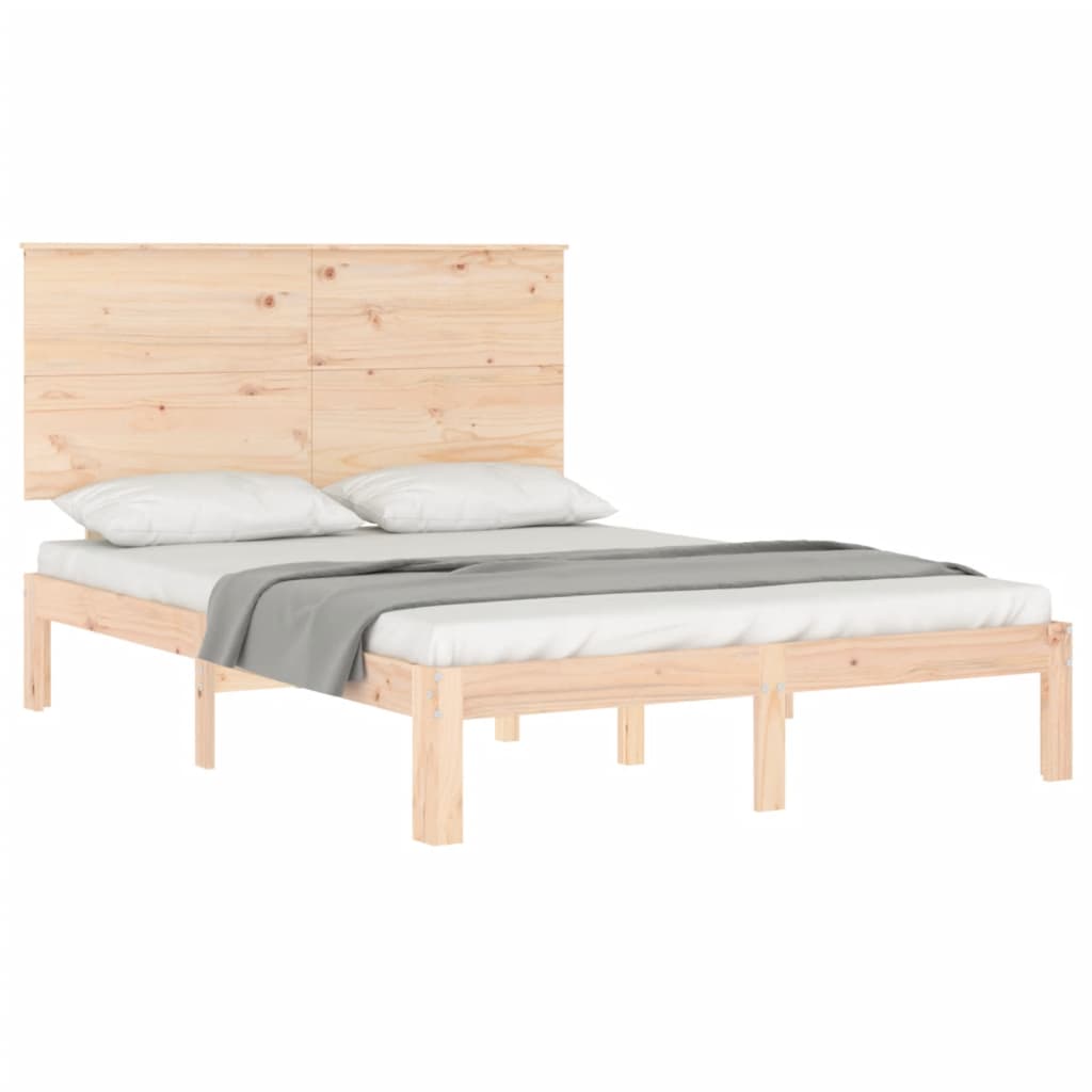 Bed frame without mattress 120x200 cm solid pine wood