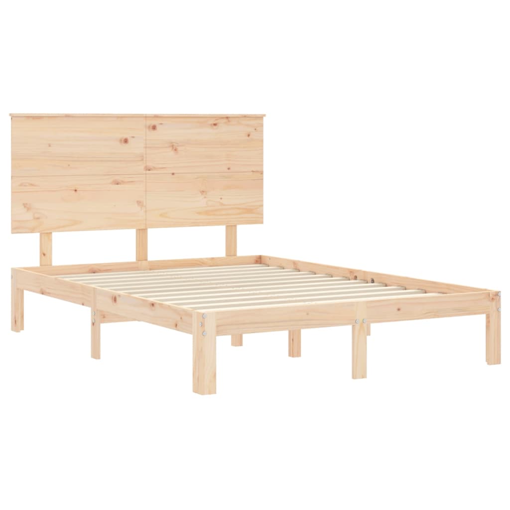 Bed frame without mattress 120x200 cm solid pine wood