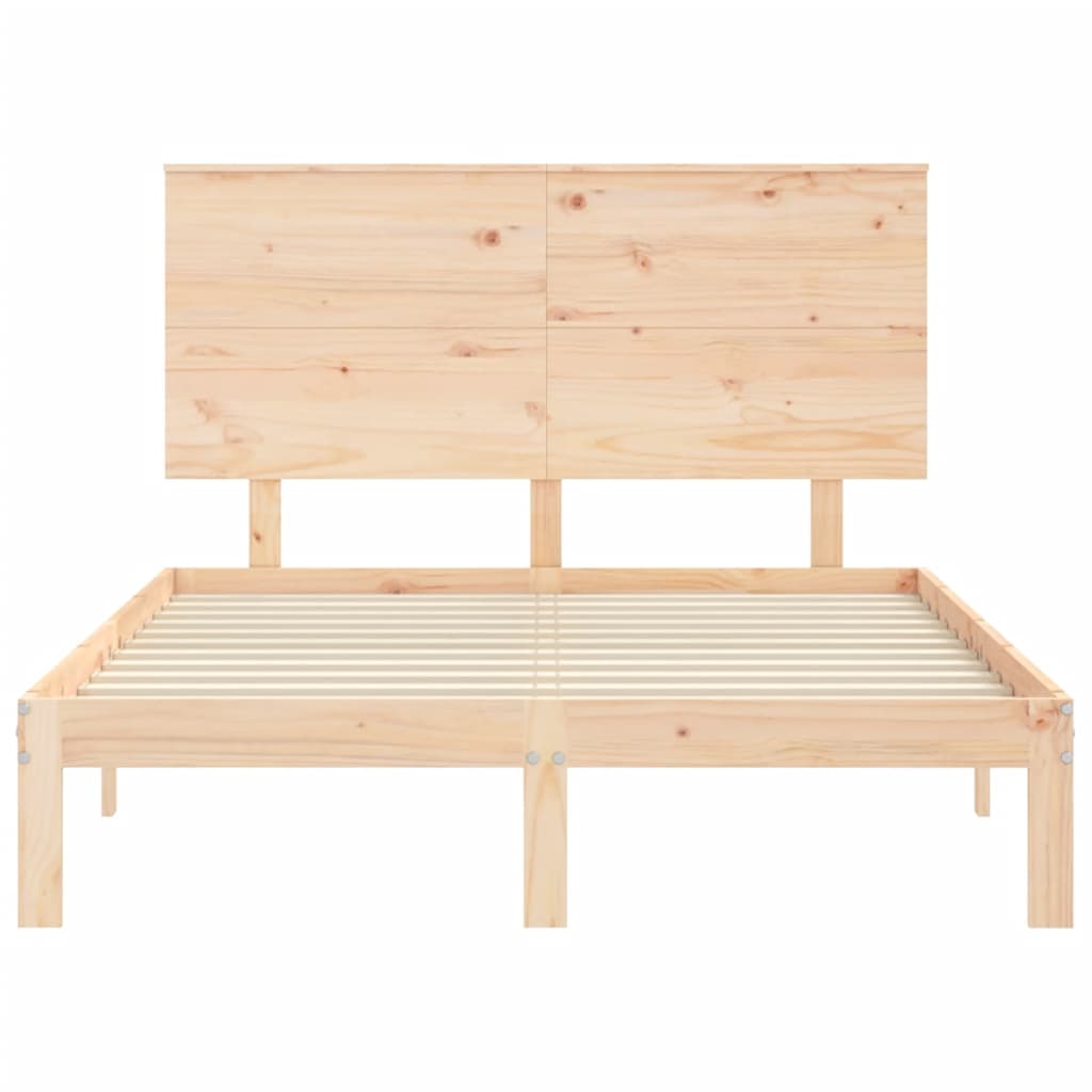 Bed frame without mattress 120x200 cm solid pine wood