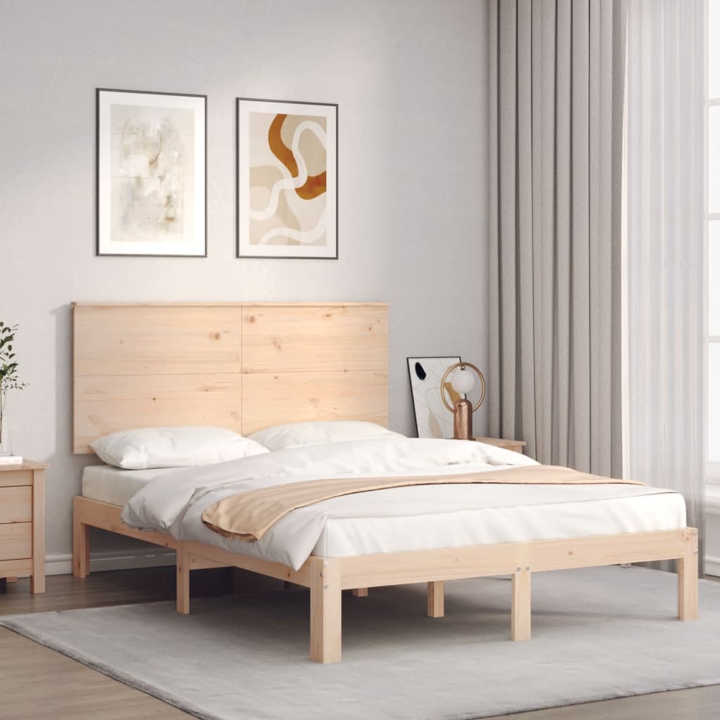 Bed frame without mattress 120x200 cm solid pine wood