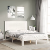 Cadre de lit sans matelas blanc 120x200 cm bois de pin massif