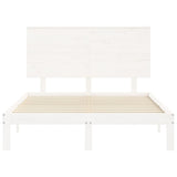 Bed frame without mattress white 140x200 cm solid pine wood