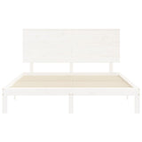 Cadre de lit sans matelas blanc bois de pin massif