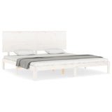 Cadre de lit sans matelas blanc bois massif de pin