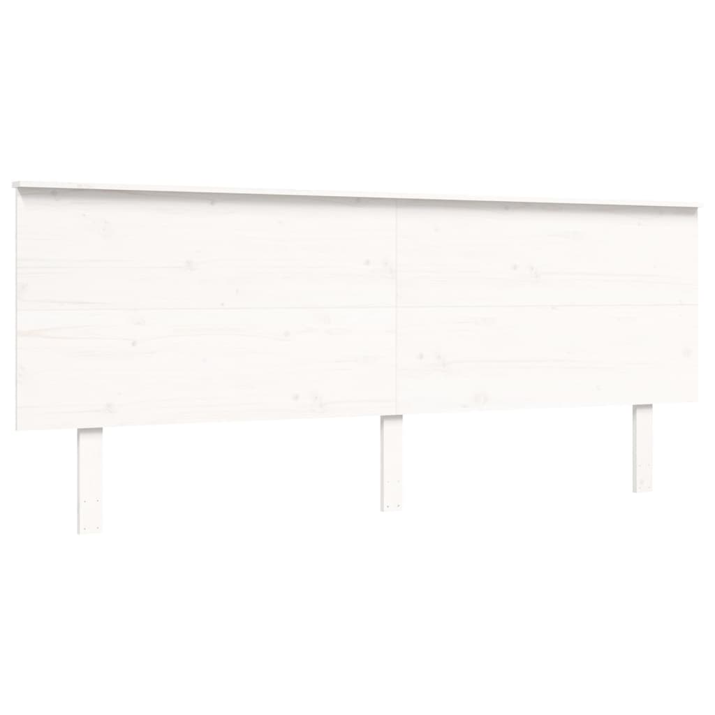 Cadre de lit sans matelas blanc bois massif de pin