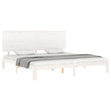 Cadre de lit sans matelas blanc 200x200 cm bois massif de pin