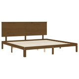 Cadre de lit sans matelas marron miel 200x200cm bois pin massif