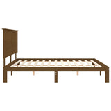 Cadre de lit sans matelas marron miel 200x200cm bois pin massif