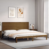 Cadre de lit sans matelas marron miel 200x200cm bois pin massif