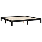 Cadre de lit sans matelas noir 200x200 cm bois massif de pin