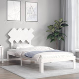 Cadre de lit sans matelas blanc bois de pin massif