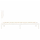 Cadre de lit sans matelas blanc bois de pin massif