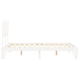 Cadre de lit sans matelas blanc bois de pin massif