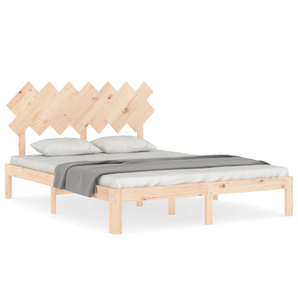 Bed frame without mattress 140x190 cm solid pine wood