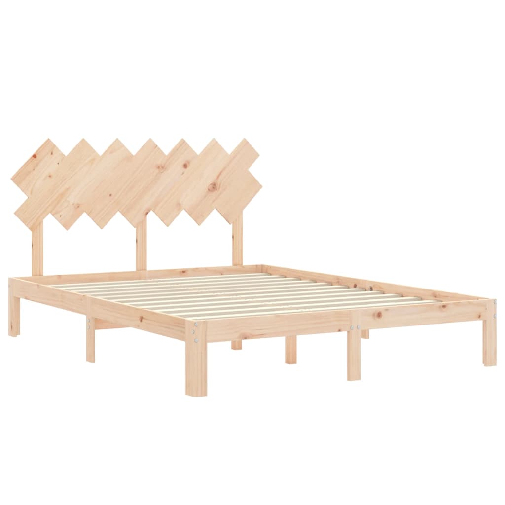 Bed frame without mattress 140x190 cm solid pine wood