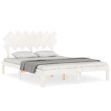 Cadre de lit sans matelas blanc 140x190 cm bois de pin massif