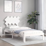 Cadre de lit sans matelas blanc 90x200 cm bois de pin massif