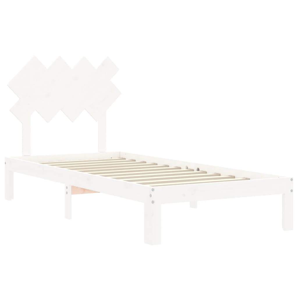 Cadre de lit sans matelas blanc 90x200 cm bois de pin massif