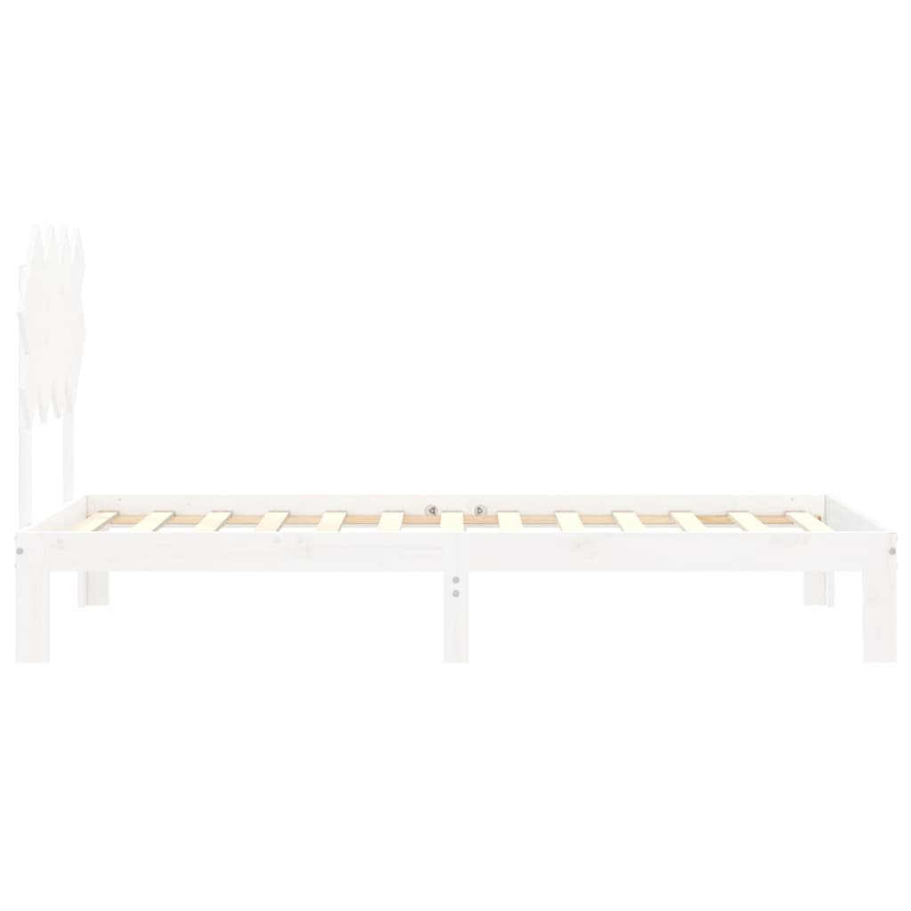 Cadre de lit sans matelas blanc 90x200 cm bois de pin massif