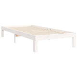 Cadre de lit sans matelas blanc 90x200 cm bois de pin massif