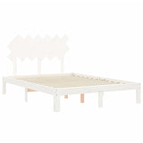 Cadre de lit sans matelas blanc 120x200 cm bois de pin massif