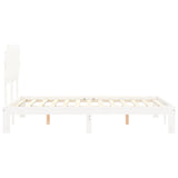 Cadre de lit sans matelas blanc 120x200 cm bois de pin massif