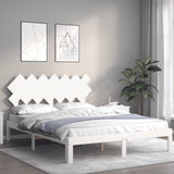 Cadre de lit sans matelas blanc bois de pin massif