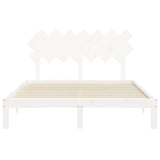 Cadre de lit sans matelas blanc bois de pin massif