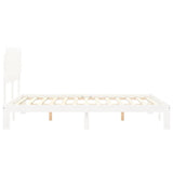 Cadre de lit sans matelas blanc bois de pin massif