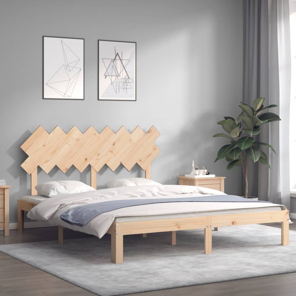 Cadre de lit sans matelas 160x200 cm bois massif de pin