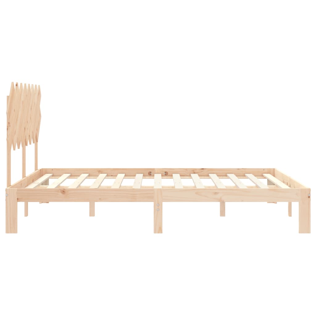 Bed frame without mattress 160x200 cm solid pine wood