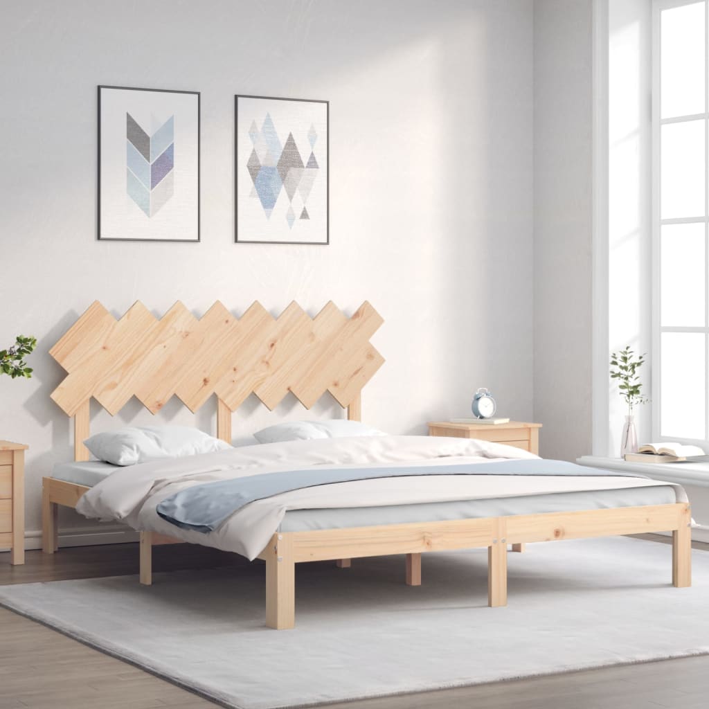 Cadre de lit sans matelas 160x200 cm bois massif de pin