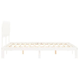 Cadre de lit sans matelas blanc 160x200 cm bois de pin massif