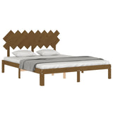 Cadre de lit sans matelas marron miel 160x200cm bois pin massif