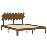 Cadre de lit sans matelas marron miel 160x200cm bois pin massif