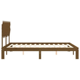 Cadre de lit sans matelas marron miel 160x200cm bois pin massif